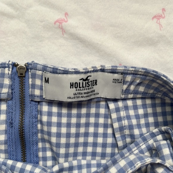 Blue and White Checkered Wrap Skirt - Picture 4 of 4